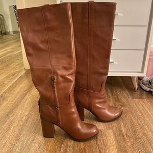 Aldo Chestnut Heeled Boots